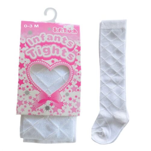 T31W White Soft Touch Detailed Tights