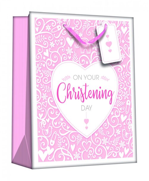 On Your Christening Gift Bag - Pink