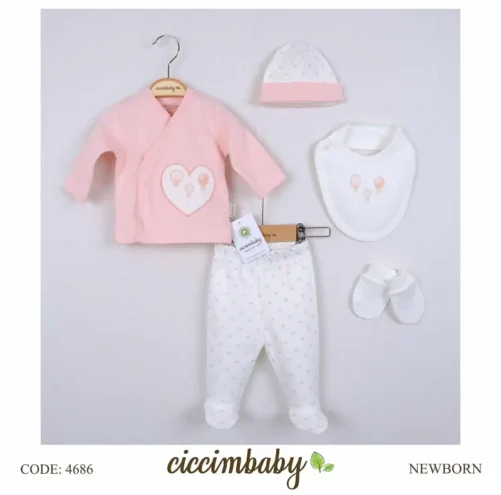 Newborn Five Piece Set Pink