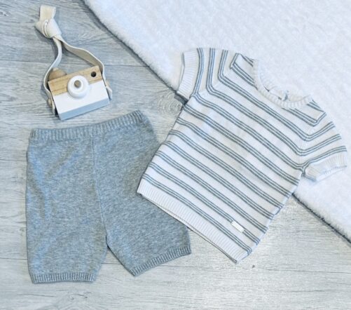 Blues Baby Grey Stripe Set 3 Months