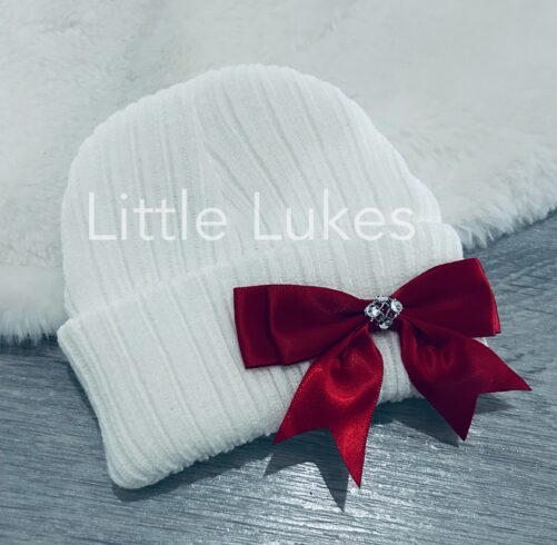 Newborn Red Bow Hat