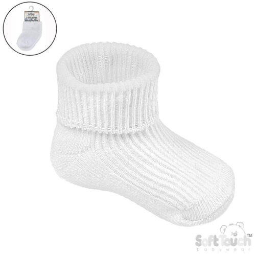 White Two Pack Newborn Socks