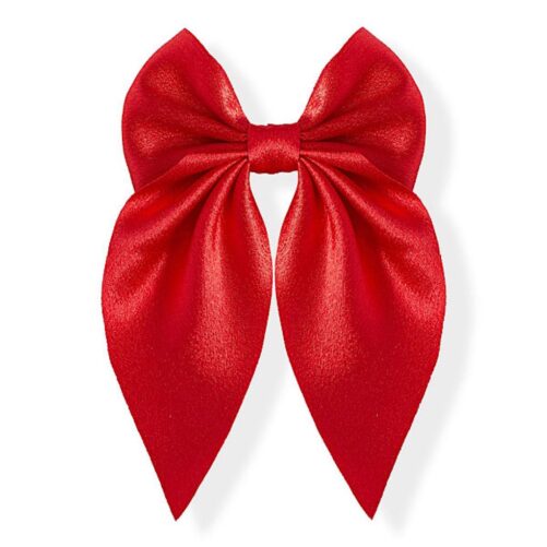 Red Satin Bow Clip