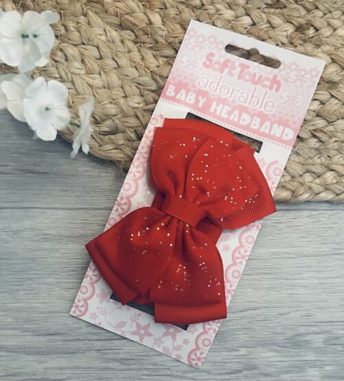 Red Sparkle Bow Headband