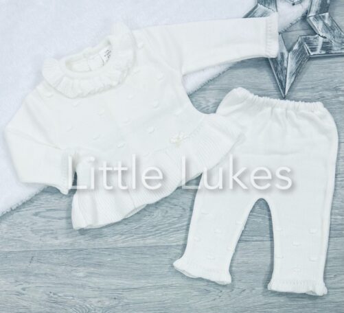 White Knitted Frill Set