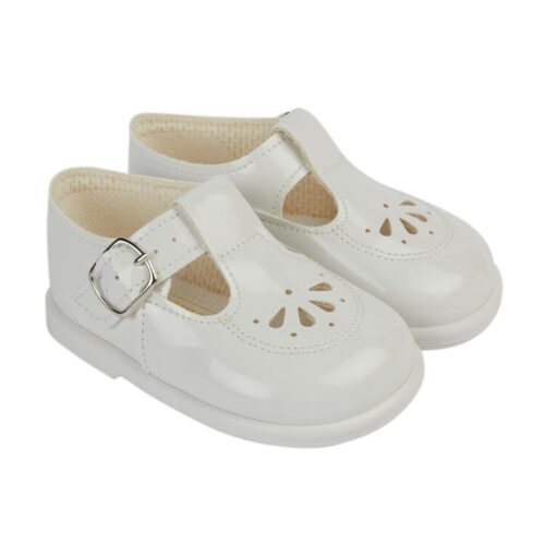 Cut Out First Walker Shoes White Patent