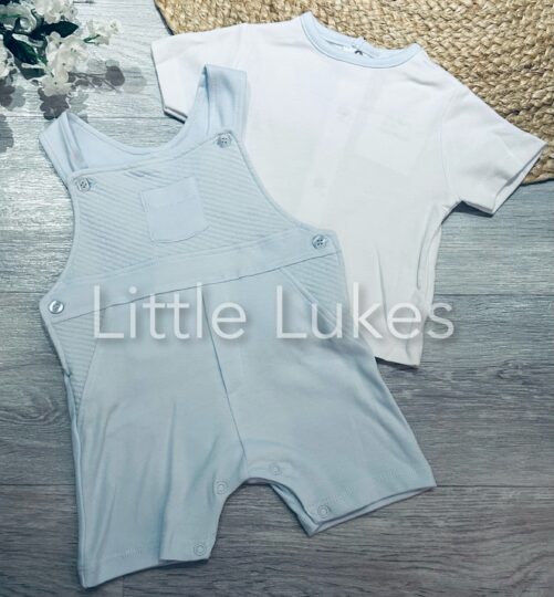 Sky Waffle Dungaree Set