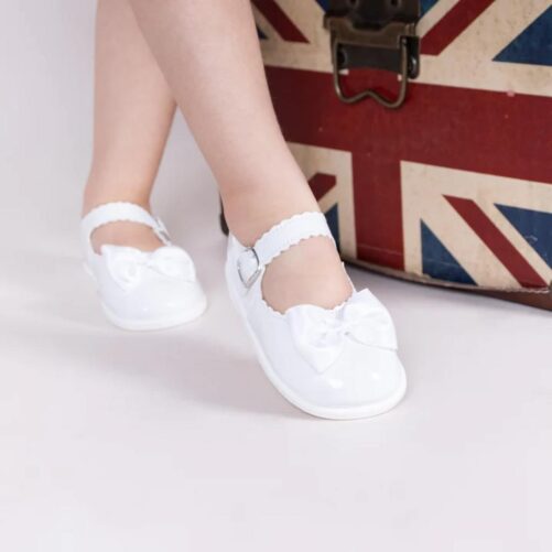 Hard Sole White Bow Shoe