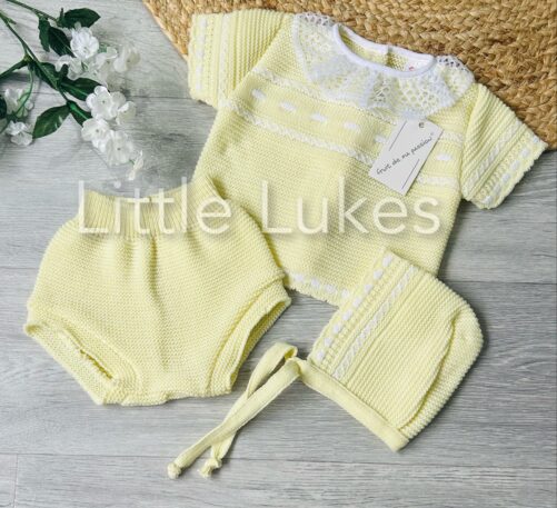 Lemon Knitted Frill Set