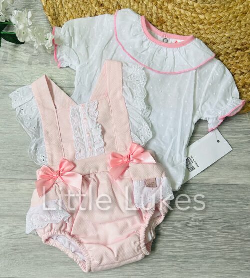 Pink Bow Frill Romper