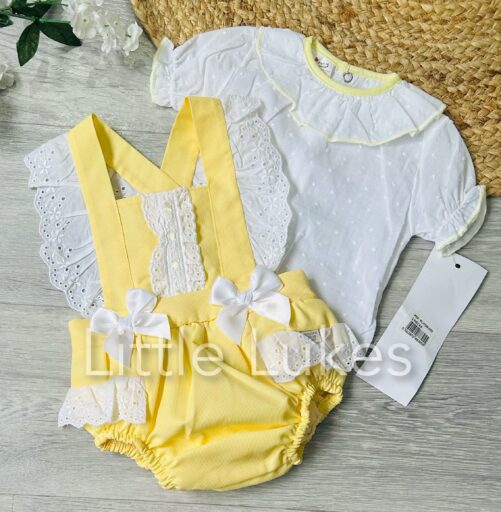 Yellow Bow Frill Romper