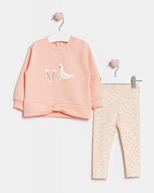 Peach Goose Leggings Set