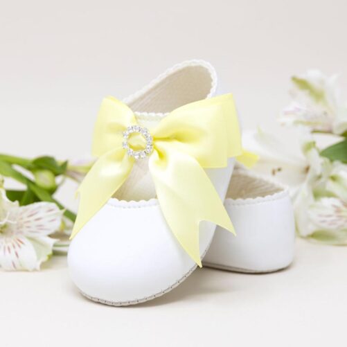 White and Lemon Soft Sole Shoe