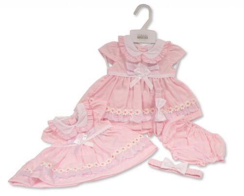 Pink Daisy Lace Dress Set