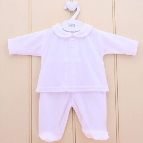 Pex White Classic Velour Two Piece Set