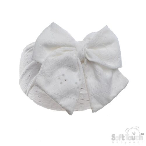 White Cable Bow Headband