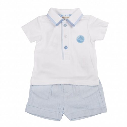 Mintini Sailboat Polo Shorts Set 6323