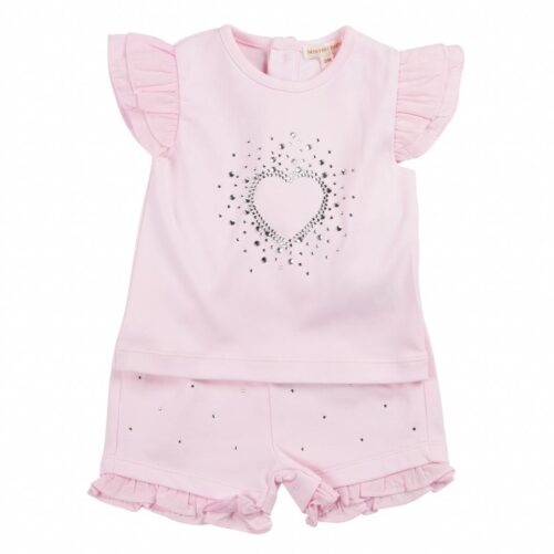 Mintini Sparkle Heart Top and Shorts Set 6396