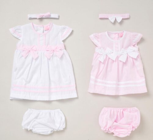 Pink Double Bow Dress Set