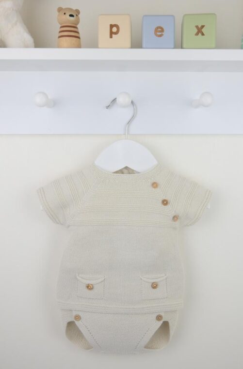 Pex Beige Knitted Jam Pants Set