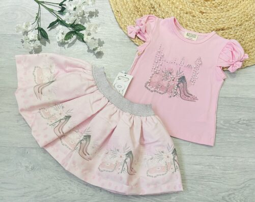 Neon Kids Pink Pearl Skirt Set