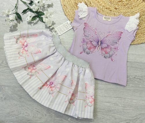 Neon Kids Lilac Butterfly Skirt Set