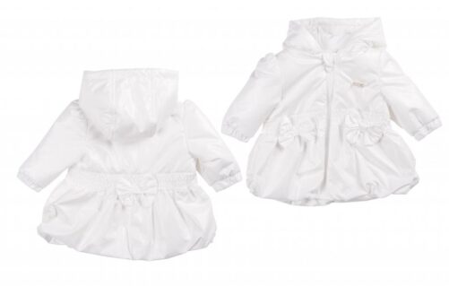 Mintini White Pearlised Bow Summer Jacket 6232