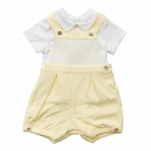 Mintini Lemon Smocked Dungaree Set 6480