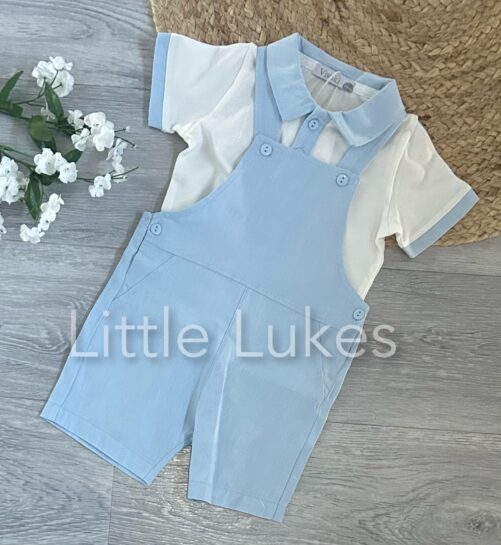 Visara Blue Panel Dungaree Set