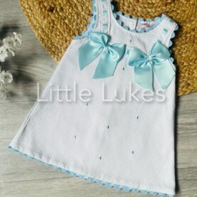 Wee Me Sky Double Bow Dress