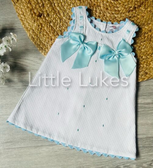 Wee Me Sky Double Bow Dress