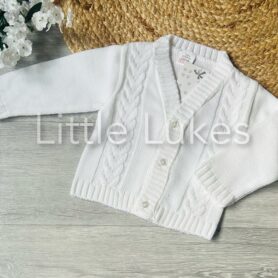 White Plain Knitted Cardigan