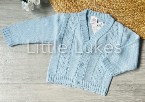 Blue Plain Knitted Cardigan