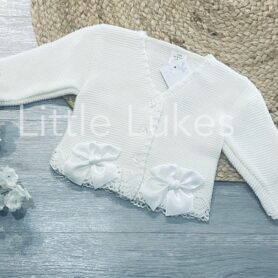White and Lace Bow Cardigan