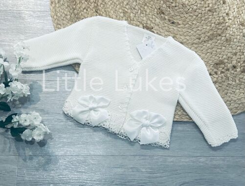 White and Lace Bow Cardigan