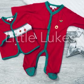 Smocked Christmas Baubles Two Piece Set