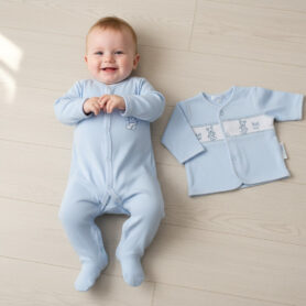 Sky Smocked Cotton Bunny Two Piece Set