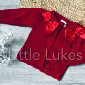 Red Large Bow Cardigan