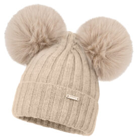 Calder Ecru Double Pompom Hat