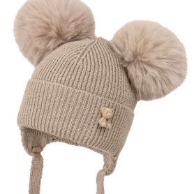 Jamiks Beige Double Pompom Hat