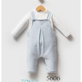 Stripe Teddy Dungaree Set