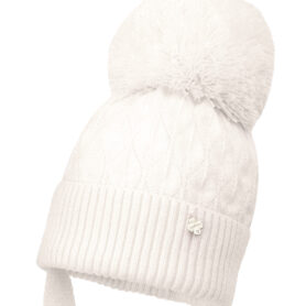 Jamiks White Belinda Pompom Hat