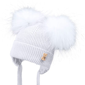 Jamiks Blue Double Pompom Hat