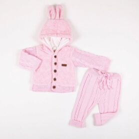 Pink Bunny Knit Two Piece Set