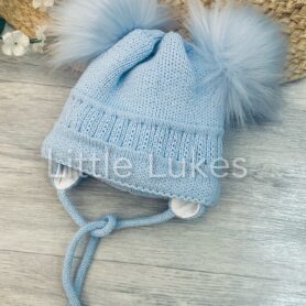 Kleo Kids Sky Tied Double Pom Hat