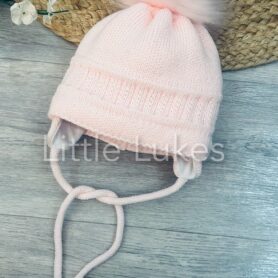 Kleo Kids Tied Pink Single Pom Hat