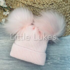 Kleo Kids Pink First Size Double Pom Hat