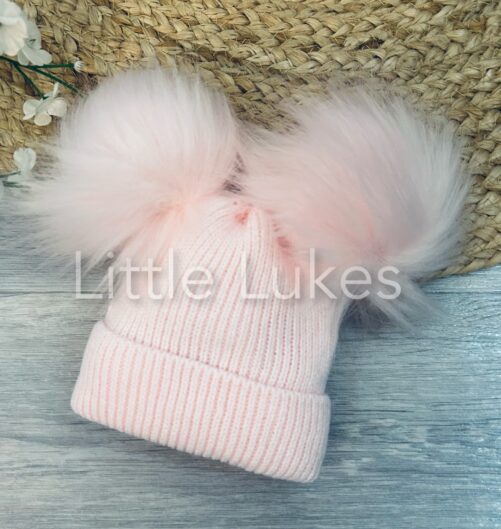 Kleo Kids Pink First Size Double Pom Hat | Little Lukes
