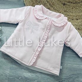 Kleo Kids Pink Diamanté Bow Coat