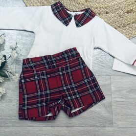 Kleo Kids Tartan Shorts Set